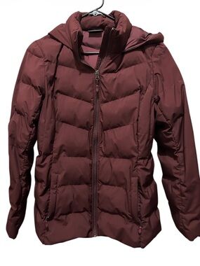 Women’s 32 Degrees Burgundy Hooded Puffer Jacket - Sz S